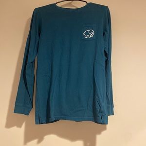 Ivory Ella blue/green long sleeved logo shirt size M + free stickers!!